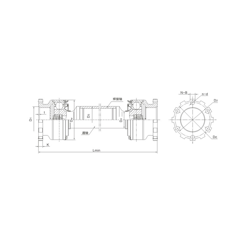 RSK-BHJE Kuglebur konstant hastighed universalled lige rille type med flangenav til metallurgiindustrien